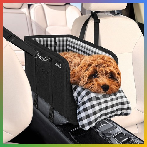 Dog car seat booster black - car,